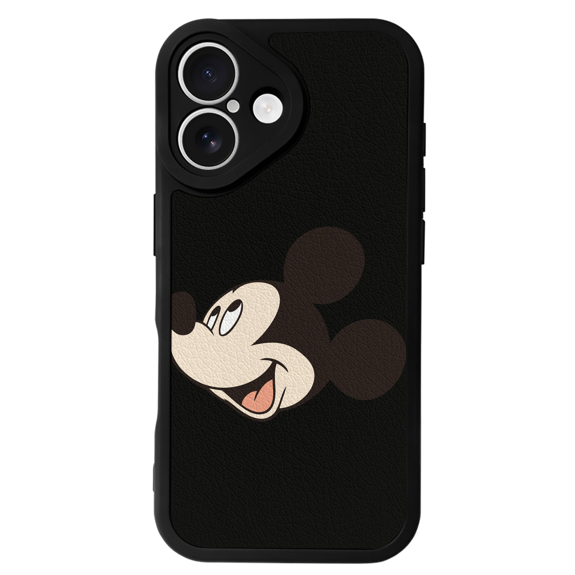 （画像用） ミッキーマウス Mickey Mouse 【iPhone 16シリーズ対応】シリコンスマホケース（レザー調） 材質：シリコン
